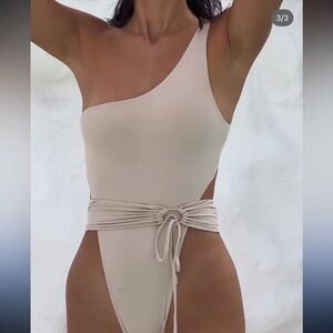 Riot Swim One Shoulder One Piece green